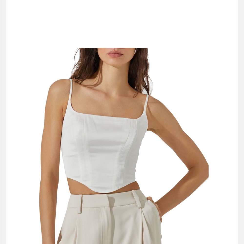 ASTR the Label Nordstrom White Square-Neck Satin Corset Top - Women